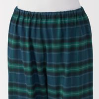 無印良品 レディース 婦人 脇に縫い目のない フランネル長袖パジャマ 婦人Ｓ ダークグリーンチェック 良品計画