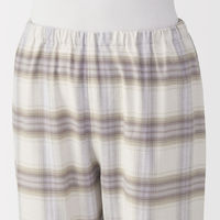 無印良品 レディース 婦人 脇に縫い目のない フランネル長袖パジャマ 婦人Ｍ ラベンダーチェック 良品計画