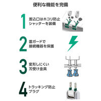 USBタップ 延長コード 8口 USB-C×1 USB-A×2 1.5m 白 ECT-44-8A2C15WH エレコム 1個（直送品）