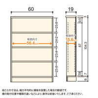 大洋 Shelfit Shelfit カラーラック 幅600×奥行190×高さ1170mm ホワイト NC1260S(WH) 1台（直送品）