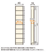 大洋 Shelfit Shelfit カラーラック 幅400×奥行190×高さ2111mm ライトナチュラル NC2140S(LN) 1台（直送品）