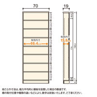 大洋 Shelfit Shelfit カラーラック 幅700×奥行190×高さ2111mm ライトナチュラル NC2170S(LN) 1台（直送品）
