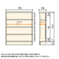 大洋 Shelfit Shelfit カラーラック 幅700×奥行190×高さ881mm ライトナチュラル NC9070S(LN) 1台（直送品）