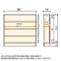 大洋 Shelfit カラーラックタフ 幅900×奥行190×高さ881mm NCタフ9090S(LN) 1台（直送品）