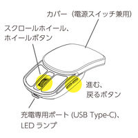 ナカバヤシ 無線静音 充電スライド式コンパクト 5ボタン BlueLEDマウス ホワイト MUS-RKF235W 1個