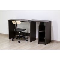 【軒先渡し】友澤木工 システムテレワークデスク ハイ 幅1160×奥行415×高さ720mm ダークブラウン DE-10+11 DBR 1台（直送品）