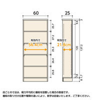 大洋 Shelfit カラーラック 幅600×奥行250×高さ1499mm アイボリーホワイト NC1560SR(WH) 1台（直送品）