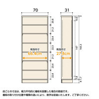 大洋 Shelfit カラーラック 幅700×奥行310×高さ1780mm ダークブラウン NC1870R(DB) 1台（直送品）