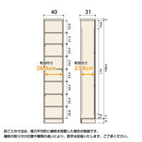 大洋 Shelfit カラーラック 幅400×奥行310×高さ2111mm ダークブラウン NC2140R(DB) 1台（直送品）