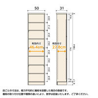 大洋 Shelfit カラーラック 幅500×奥行310×高さ2111mm ダークブラウン NC2150R(DB) 1台（直送品）