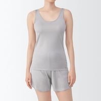 無印良品 レディース 婦人 シルクタンクトップ 婦人Ｌ グレー 良品計画