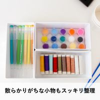 【収納トレー】 ユメミグサ 積み重ねできる仕切りトレー ホワイト(白) L HS-03 1個