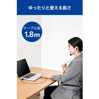 エレコム ヘッドセット 有線 USB 接続 カナル型 マイク付 高音質 音量調整 ブラック ECHS-EP21SUBK 1個
