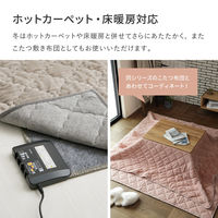 【玄関渡し】 萩原 くすみカラーのストライプフランネルラグ　ショコラ ダスティピンク 190×190cm（直送品）