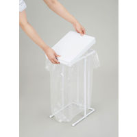 新輝合成 ゴミ箱 45L 袋を交換しやすいポリ袋ホルダー ホワイト 473258 1個
