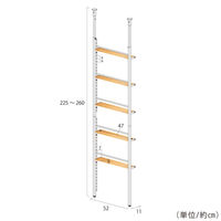 足立製作所 スリムウォールラック【幅55cm/つっぱり式】/ホワイト A174WH 1個（直送品）