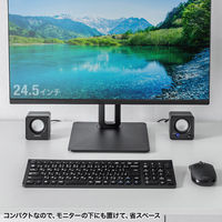 サンワサプライ  コンパクトPCスピーカー（USB電源） MM-SPL23UBK（直送品）