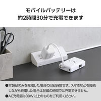 モバイルバッテリー 10000mAh 大容量 USB-Cケーブル一体型 しろちゃん DE-C71L-10000WF エレコム 1個（直送品）