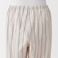 無印良品 レディース 婦人 脇に縫い目のない 二重ガーゼ長袖パジャマ 婦人Ｍ サンドベージュストライプ 良品計画