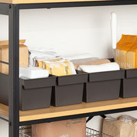 収納ボックス  シンプルボックス スリム ダークグレー　幅13×奥行27.8×高さ11.5cm　1個 オリジナル