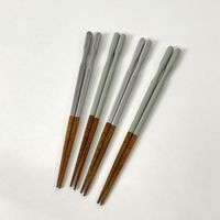 感動の一膳 細（持ち手細目めサイズ） アッシュグリーン 1膳 すべりにくい 国産 食洗機対応 カワイ