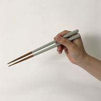 感動の一膳 細（持ち手細目めサイズ） アッシュグリーン 1セット（1膳×3）すべりにくい 国産 食洗機対応 カワイ