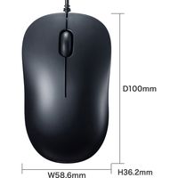 有線マウス　静音　3ボタン　中型サイズ　ブルーLED　MA-BLC194SBK　サンワサプライ　1個（直送品）