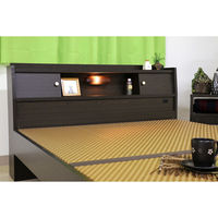 【軒先渡し】友澤木工 機能性畳ベッド 高さ3段階調整 シングル 美草茶 1010×2150×720mm ダークブラウン 1台（直送品）