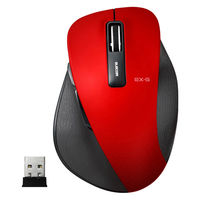 ワイヤレスマウス 無線 2.4GHz 5ボタン ブルーLED M 握りやすい 手になじむ レッド M-XGM10DBRD エレコム 1個