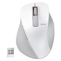 ワイヤレスマウス 無線 2.4GHz 5ボタン ブルーLED M 握りやすい 手になじむ ホワイト M-XGM10DBWH エレコム 1個