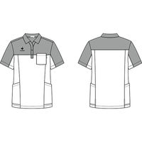 明石スクールユニフォームカンパニー ニットシャツ アイボリー×ネイビー LL UZL3209 1枚（直送品）