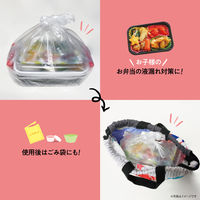 プラスプラス 手提げキッチンポリ袋 取っ手付 半透明 Ｍ マチ付 1セット（1パック（100枚入）×5）オルディ