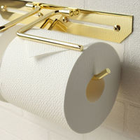 MOJYU 真鍮トイレットペーパーホルダー エリエット ダブル ゴールド PH-032 1台（直送品）