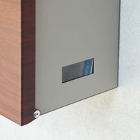 MOJYU クレオ 壁掛けポスト ライトベージュ/ブラウン木目 1台（直送品）