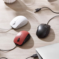 マウス 有線マウス 5ボタン ブルーLED 抗菌仕様 Mサイズ ブラック M-BL28UBKBK エレコム 1個