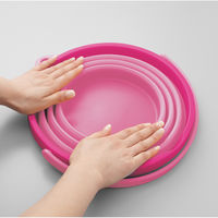 ソフトバケツ8型 折りたたみ式 ピンク 1個 伊勢藤