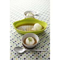 シリコンスチーマー グリーン オーバル型 電子レンジ調理 fleur フルール 1個 シービージャパン