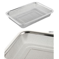 蓋付きステンレスバット・角型ザルセット（蓋×3枚、ザル×1枚、バット×3枚） 1セット アーネスト