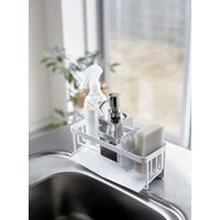 tower（タワー） 水が流れるスポンジ&ボトルホルダー ホワイト 1個 山崎実業 キッチン収納