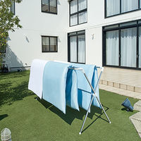 洗濯物干し 伸縮式 布団干し 室内・室外共用 X型 ダブルバー ステンレス製 ポーリッシュ PS-26WB 1個 天馬