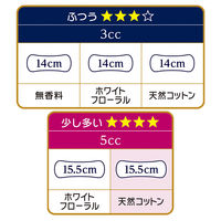 パンティライナー 無香料 少し多い用 羽なし15.5cm ソフィ Kiyora（キヨラ）贅沢吸収天然コットン 1セット（44枚入×5個）