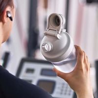 LIV PLUS シェイカーボトル 830ml　プロテイン ジム ラウンド ライトグレー ABF942LGRY 1個