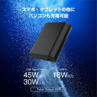 モバイルバッテリー 9000mAh PD 最大45W ナトリウムイオン電池 ブラック EC-C27LBK エレコム 1個（直送品）