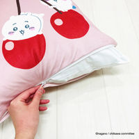 MORIPiLO ちいかわ クッションカバー (ハチワレ うさぎ さくらんぼ ピンク) 45x45cm グッズ 可愛い 柔らかめ 背もたれクッション