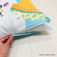 MORIPiLO ちいかわ クッションカバー (ハチワレ メロン グリーン) 45x45cm グッズ 可愛い 柔らかめ 背もたれクッション カバー おしゃれ