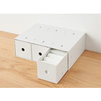 無印良品 再生ポリプロピレン入り小物収納ボックス３段 ホワイトグレー 約幅１１×奥行２４．５×高さ３２ｃｍ 良品計画