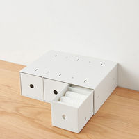 無印良品 ポリプロピレン小物収納ボックス3段 A4タテ ホワイトグレー 約幅11×奥行24.5×高さ32cm 良品計画（わけあり品）