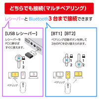 ナカバヤシ Bluetooth/USB無線 静音 5ボタン BlueLEDマウス L クロ MUS-DKF243BK 1個