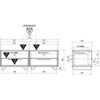 【軒先渡し】朝日木材加工 インダスタ ローボード 幅1150×奥行390×高さ386mm ブラウン IDM-4012AV-2H 1台（直送品）
