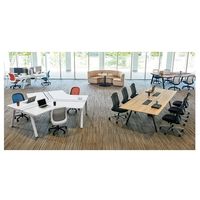 【組立設置込】プラス ジェネラ フリーデスク 片面ストレート ベースセット 幅2000×奥行700×高さ720mm ホワイトメープル/ホワイト 1台（直送品）